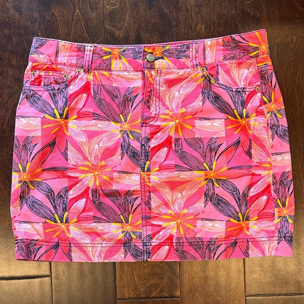 Lilly Pulitzer Women's Coeli Skirt Floral Pink Corduroy